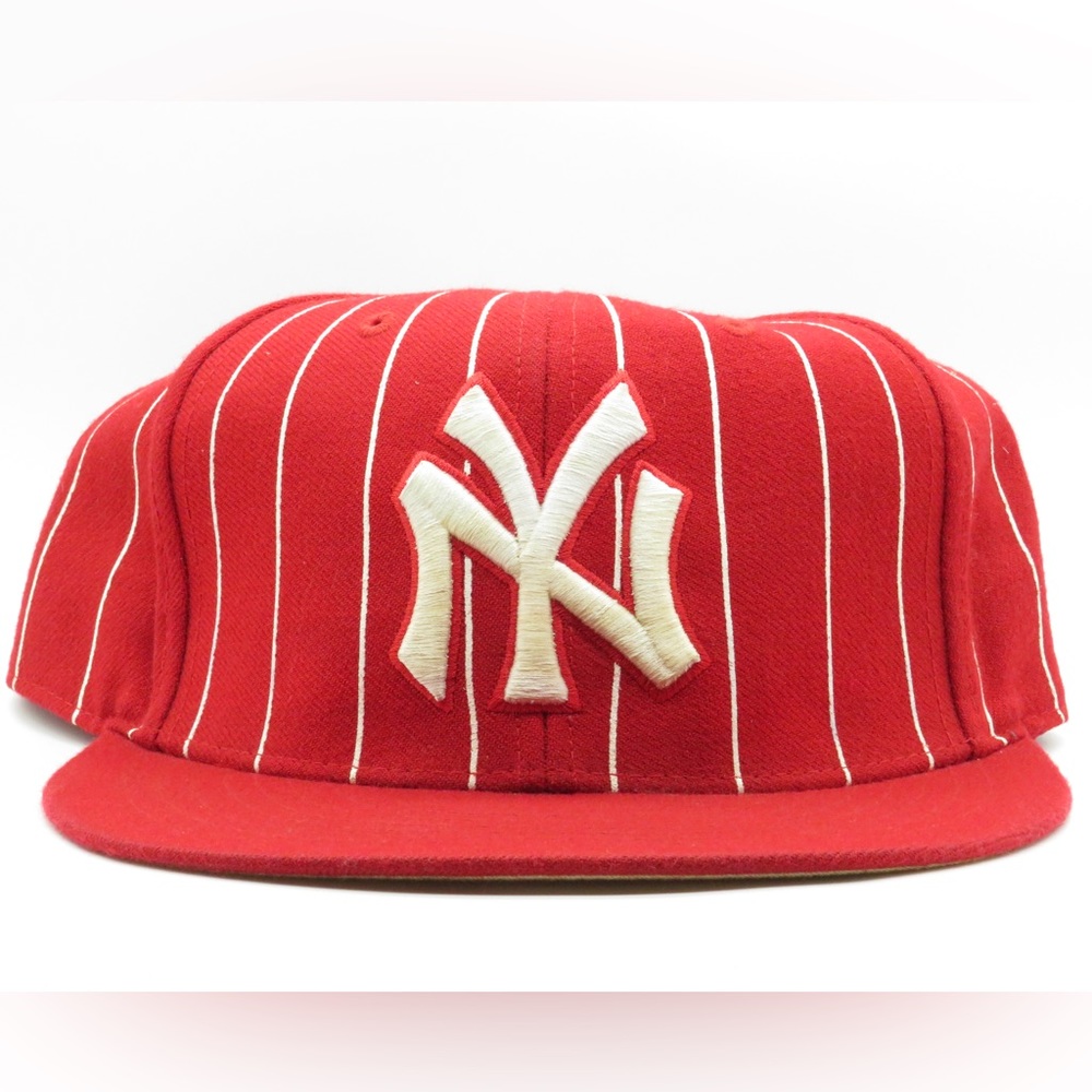 New York Yankees Baseball Fitted Cap Red/White Cooperstown Collection(Authentic)